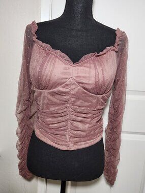 Bluebella Women's Burgundy and Pink Blouse